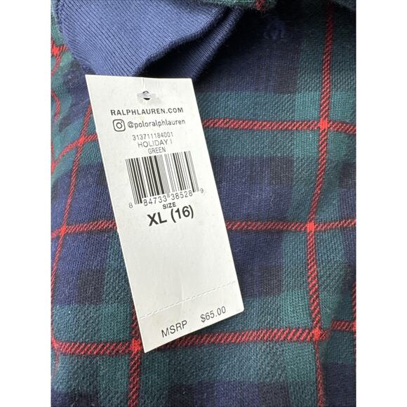 Polo Ralph Lauren Girls XL (16) Tartan Plaid Tulle Ruffle Sweater Dress New - Picture 6 of 10